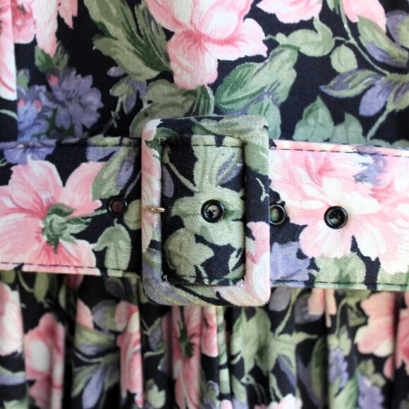 Vintage Stuart Alan Dress Women's Size 10 Floral Long Sleeve - Picture 5 of 10